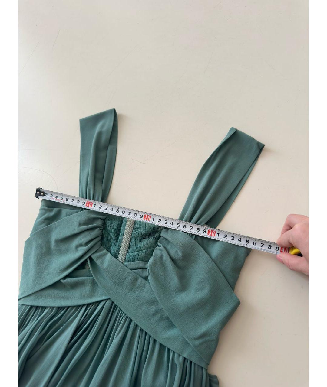 DOLCE&GABBANA Зеленые шелковое коктейльное платье, фото 6