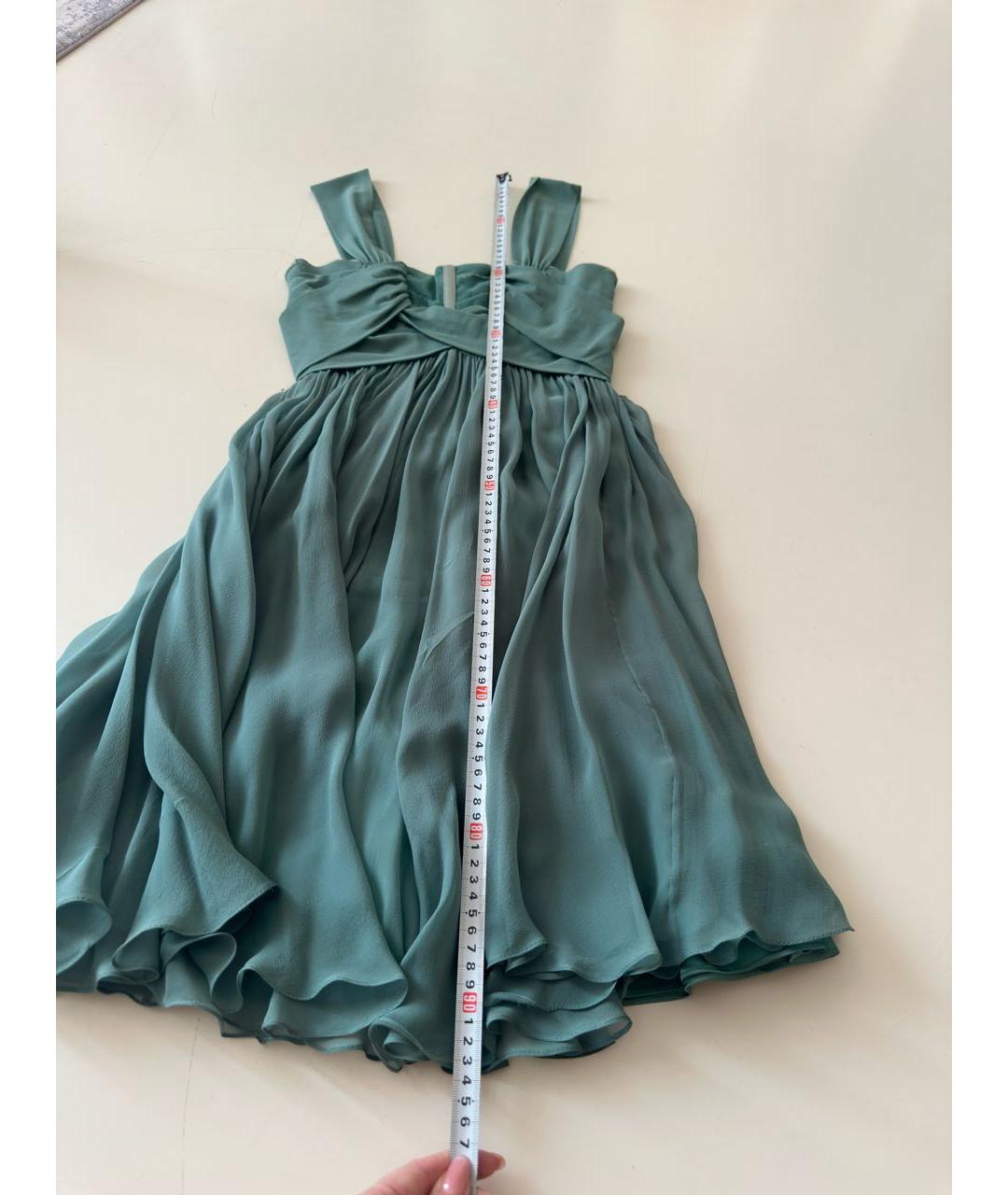 DOLCE&GABBANA Зеленые шелковое коктейльное платье, фото 5