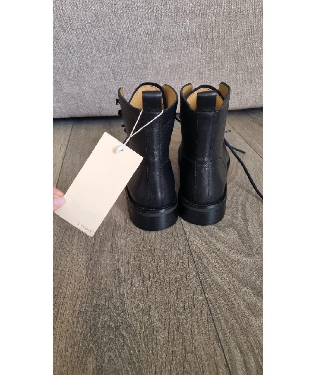 12 STOREEZ Черные кожаные ботинки, фото 4