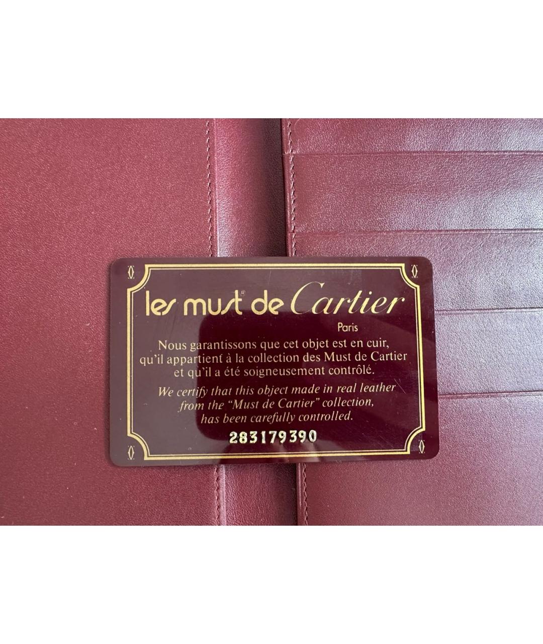 CARTIER Бордовый кожаный кошелек, фото 5