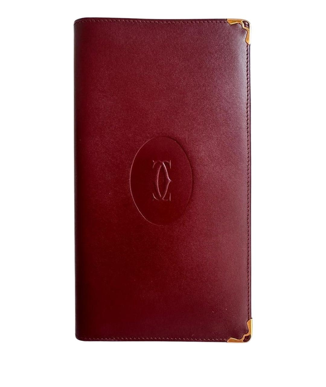 CARTIER Бордовый кожаный кошелек, фото 1