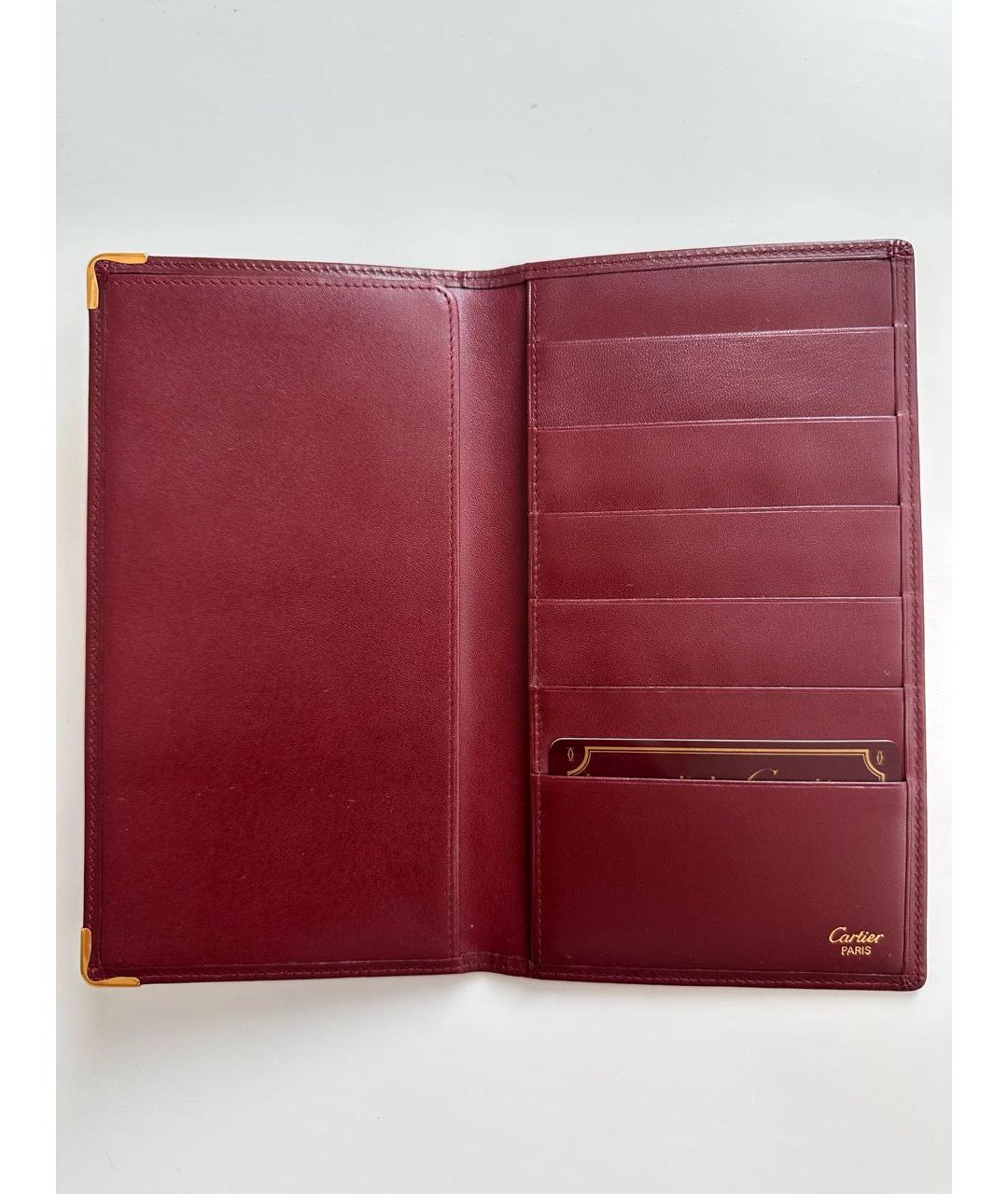 CARTIER Бордовый кожаный кошелек, фото 2