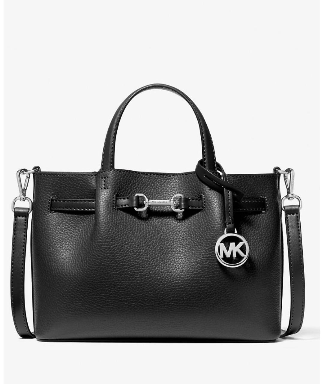 MICHAEL KORS Черная кожаная сумка с короткими ручками, фото 8