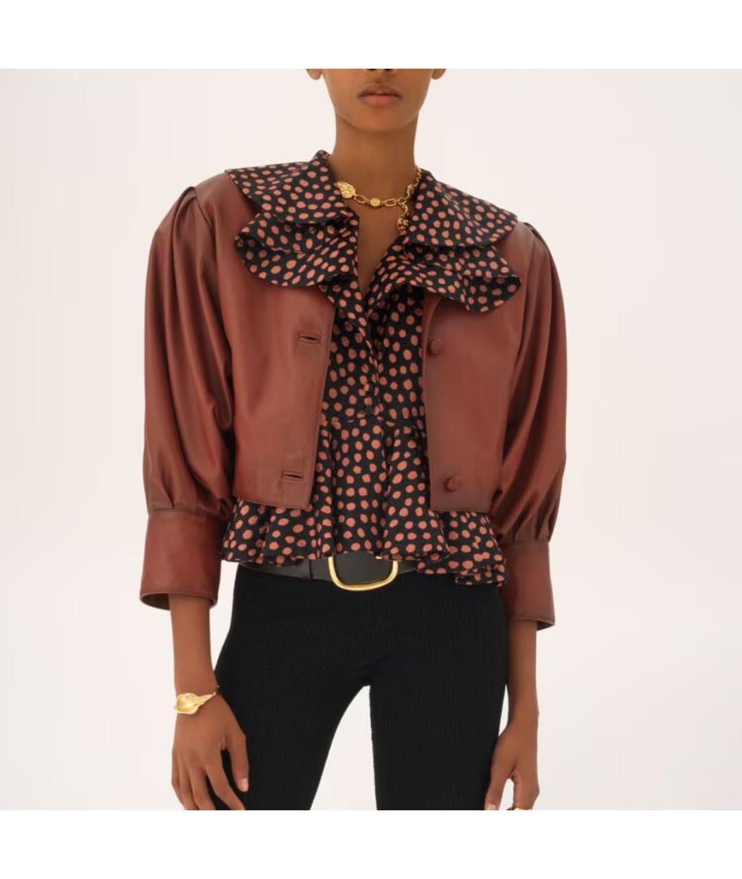 CHLOE Бордовая кожаная куртка, фото 3