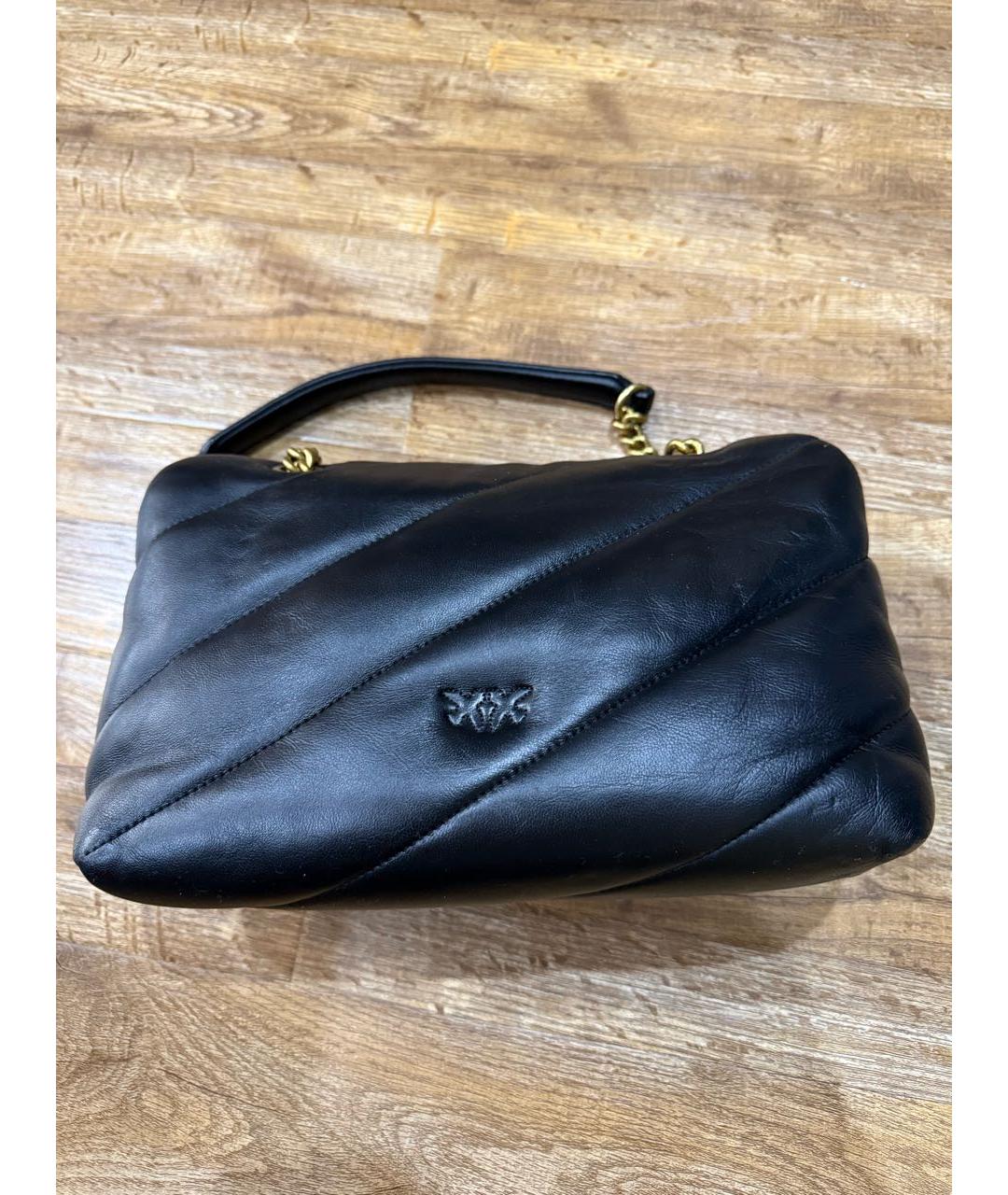 PINKO Черная кожаная сумка через плечо, фото 5