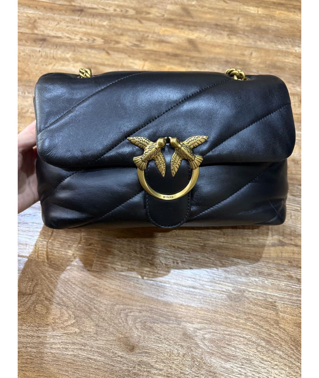 PINKO Черная кожаная сумка через плечо, фото 9