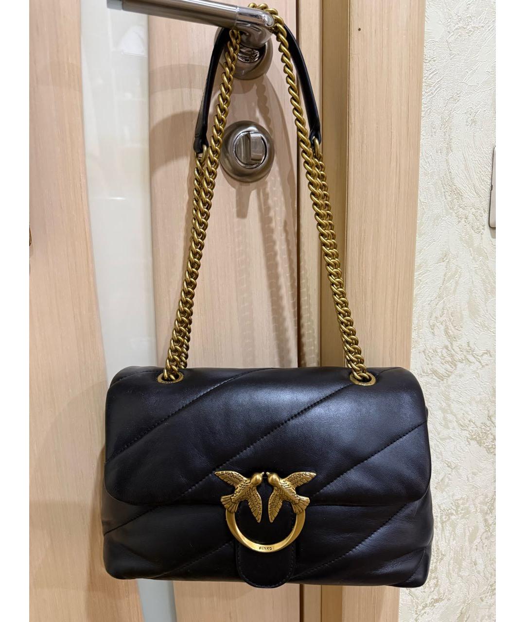 PINKO Черная кожаная сумка через плечо, фото 2