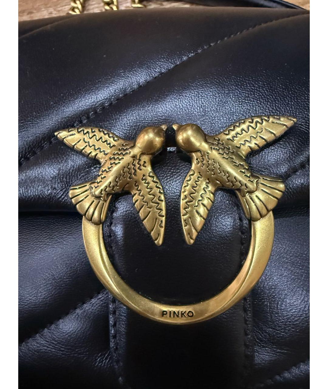 PINKO Черная кожаная сумка через плечо, фото 4