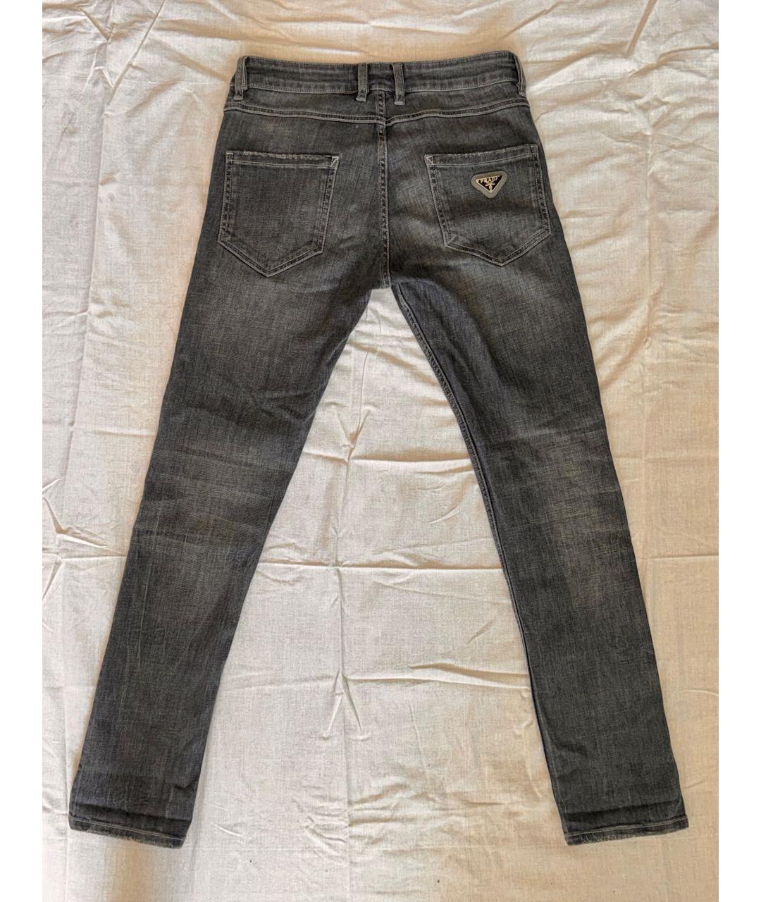 PRADA Антрацитовые хлопко-эластановые джинсы скинни, фото 2