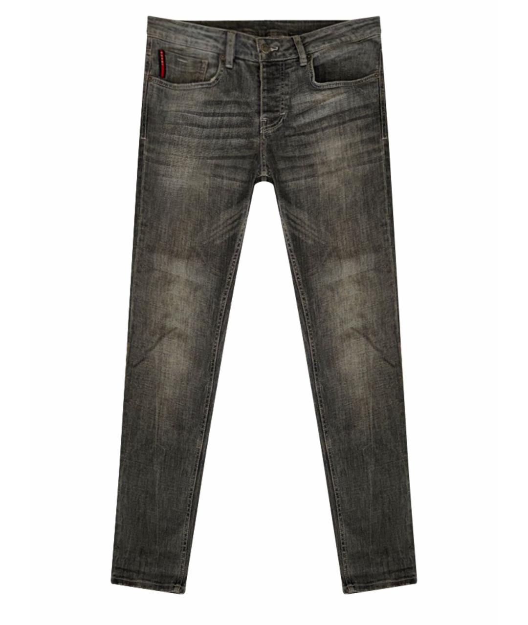 PRADA Антрацитовые хлопко-эластановые джинсы скинни, фото 1