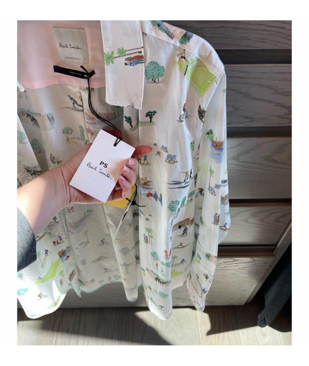 PAUL SMITH Белая хлопковая рубашка, фото 4