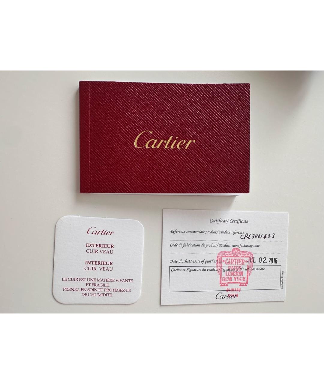 CARTIER Бордовый кожаный кошелек, фото 7
