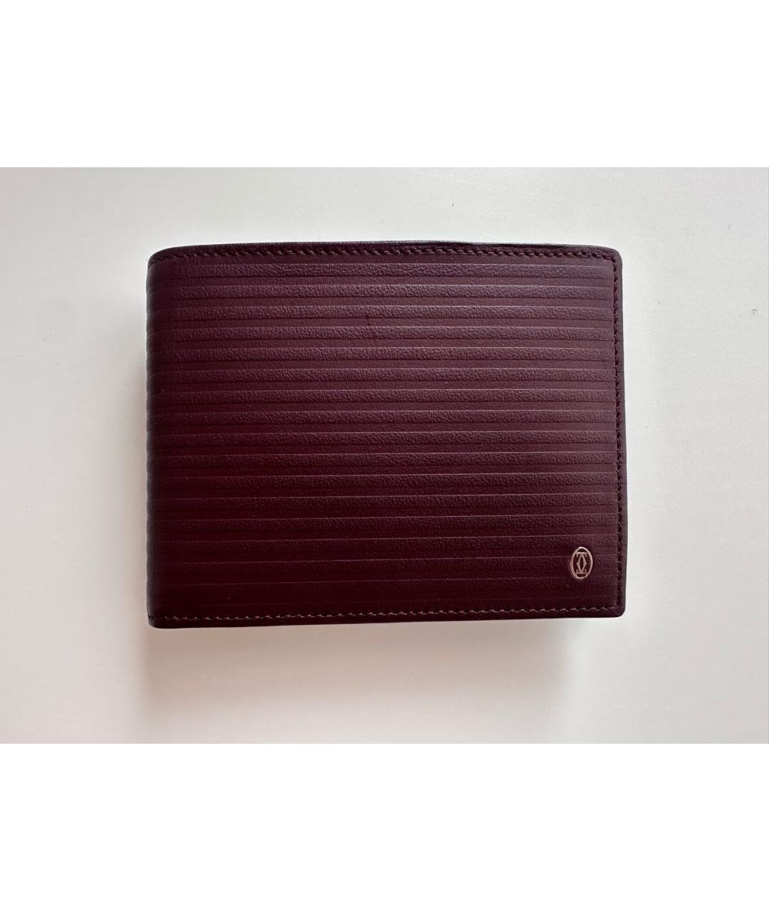 CARTIER Бордовый кожаный кошелек, фото 9