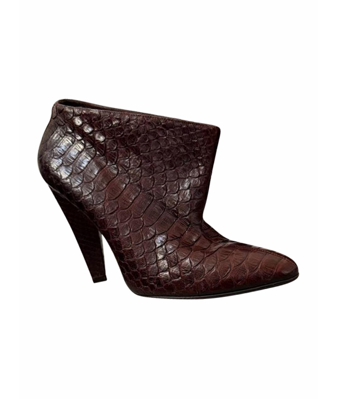 BALENCIAGA Коричневые ботильоны из экзотической кожи, фото 1