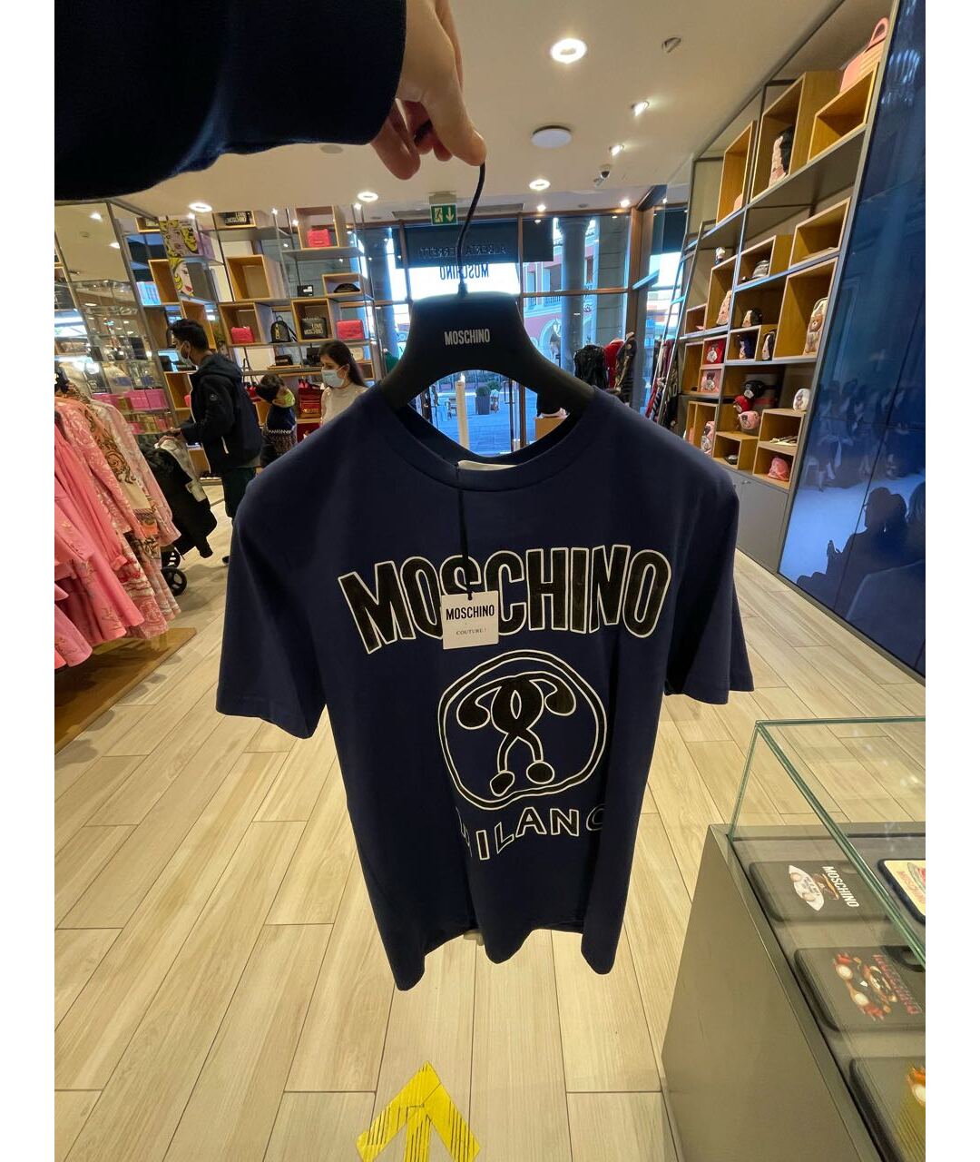 MOSCHINO Синяя хлопковая футболка, фото 6