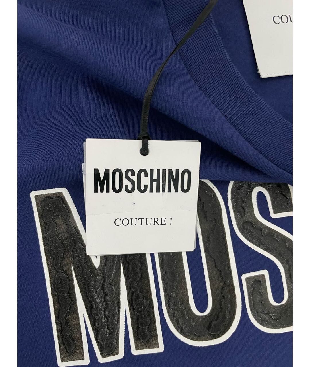 MOSCHINO Синяя хлопковая футболка, фото 7