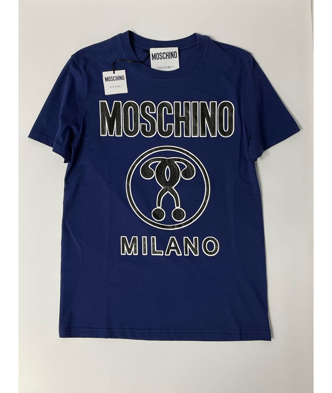 MOSCHINO Синяя хлопковая футболка, фото 9