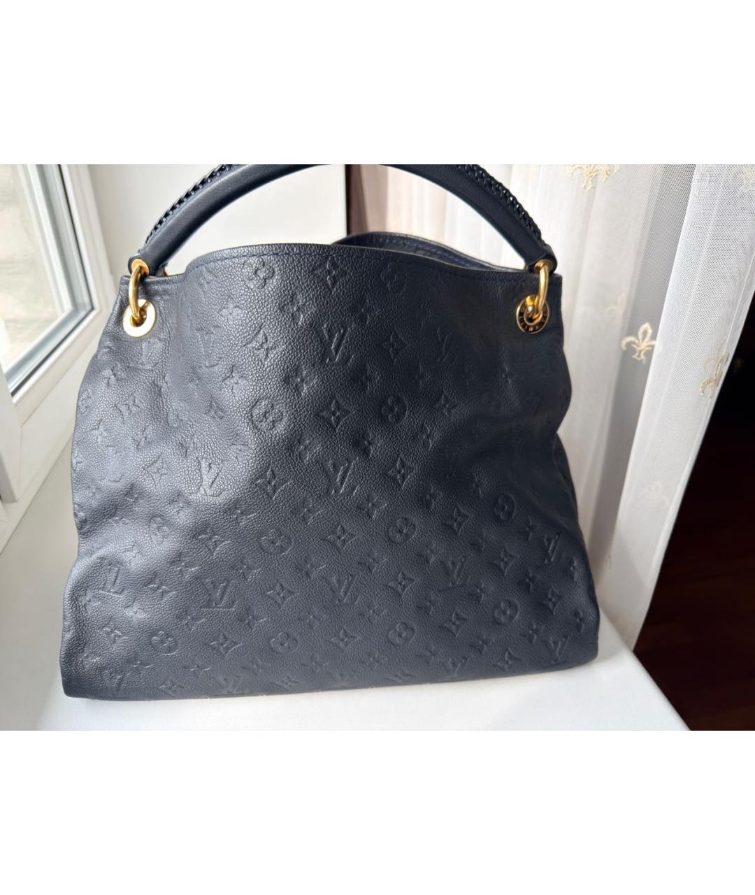 LOUIS VUITTON Темно-синяя кожаная сумка через плечо, фото 3