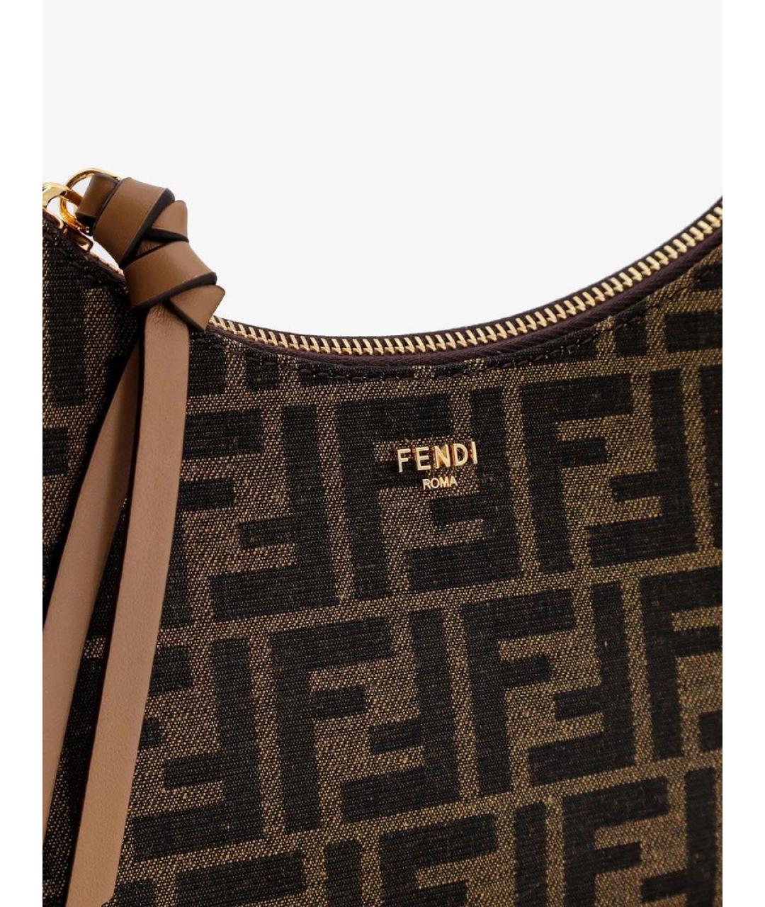 FENDI Коричневая сумка с короткими ручками, фото 5