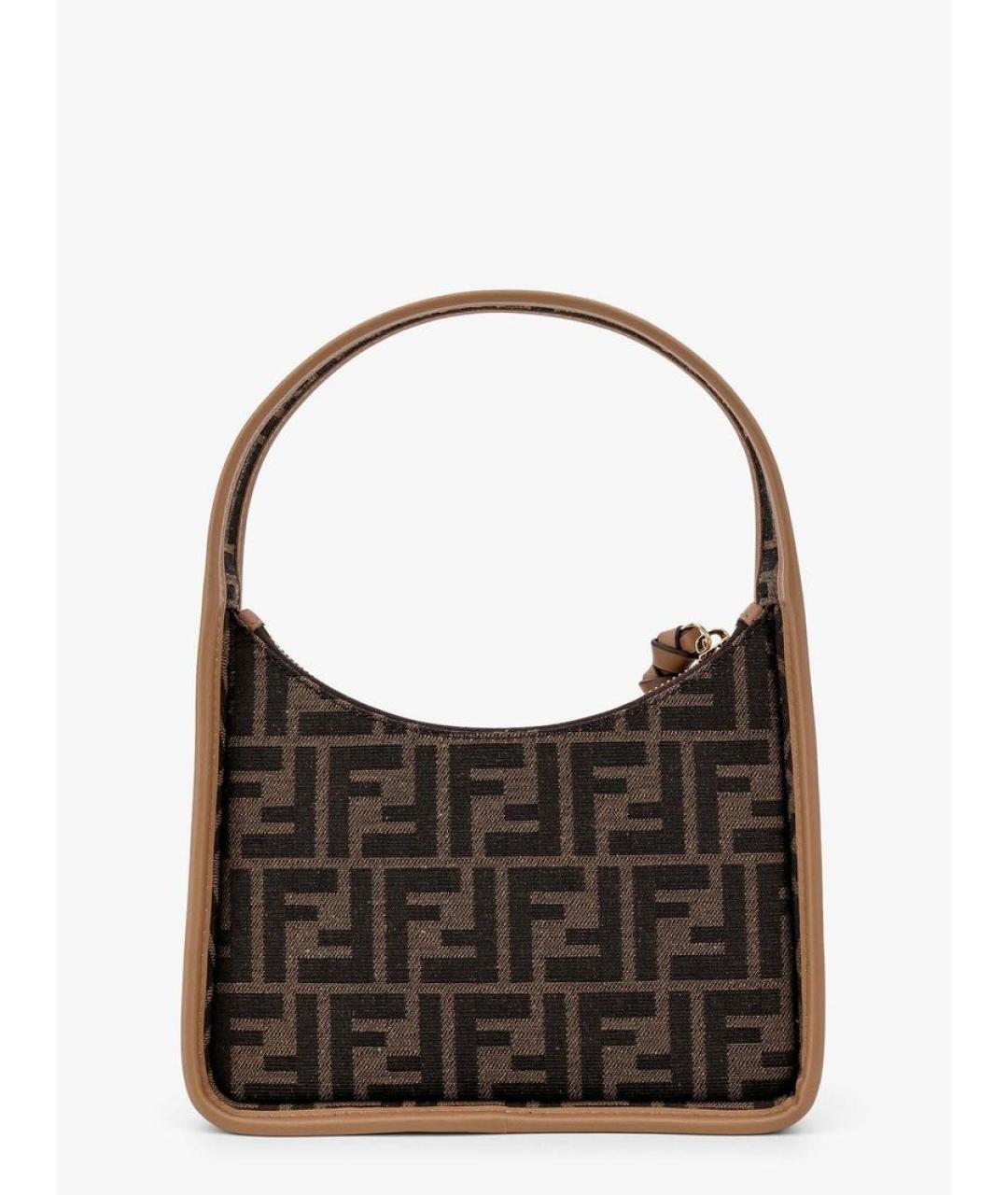 FENDI Коричневая сумка с короткими ручками, фото 2