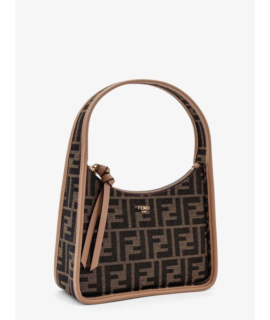FENDI Коричневая сумка с короткими ручками, фото 4