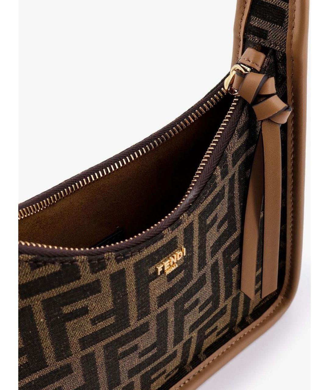 FENDI Коричневая сумка с короткими ручками, фото 3