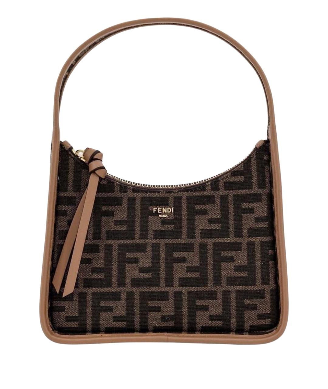 FENDI Коричневая сумка с короткими ручками, фото 1