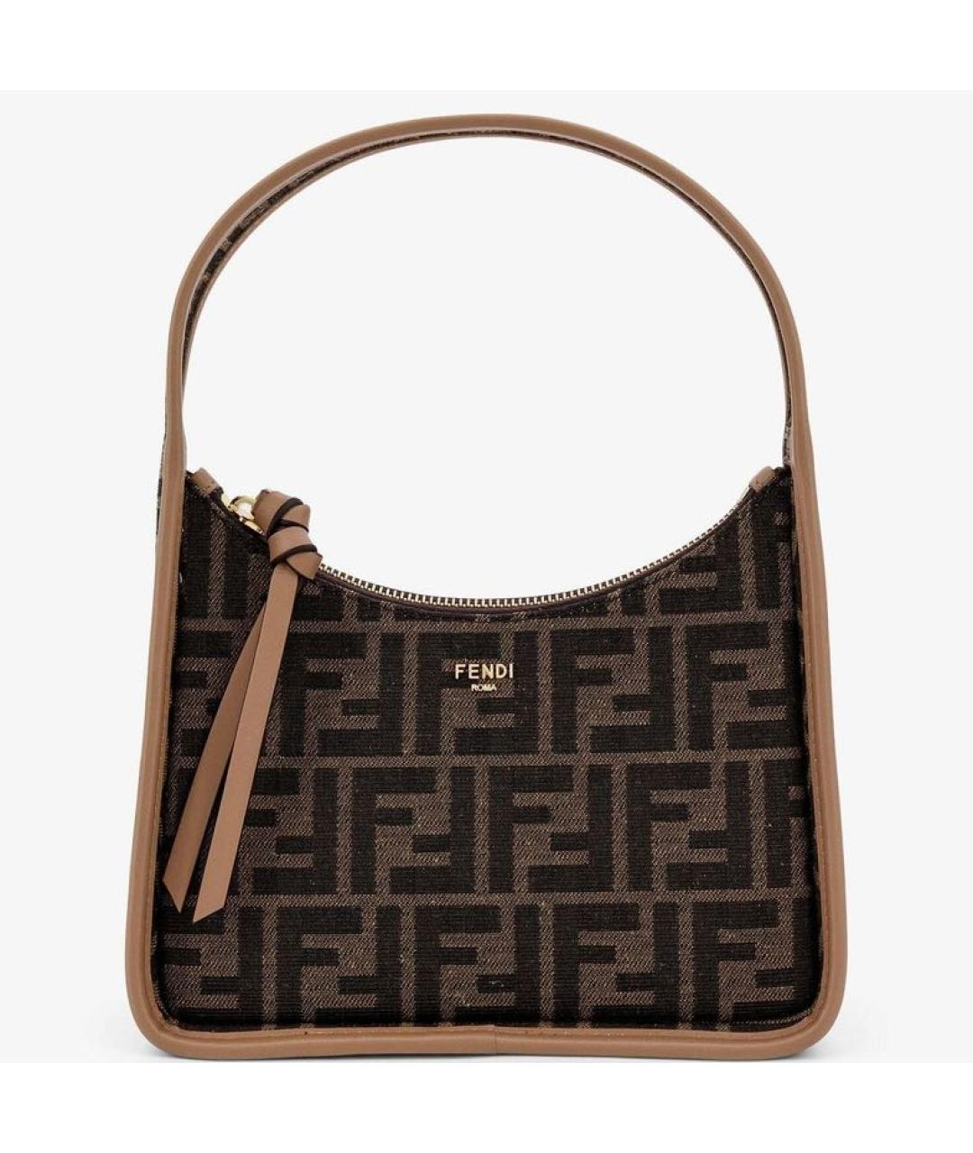 FENDI Коричневая сумка с короткими ручками, фото 6