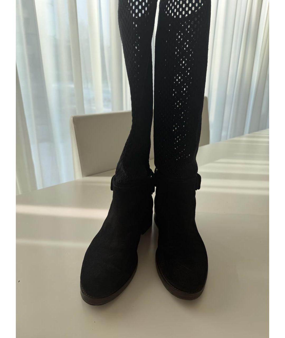 LOUIS VUITTON Черные замшевые сапоги, фото 3