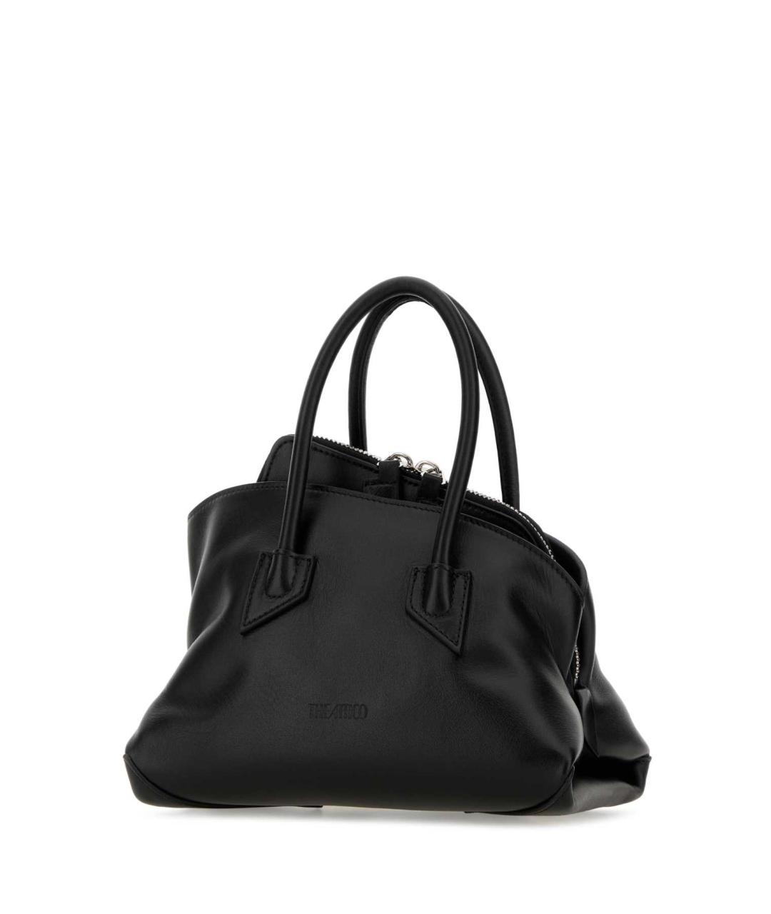 THE ATTICO Черная кожаная сумка с короткими ручками, фото 2
