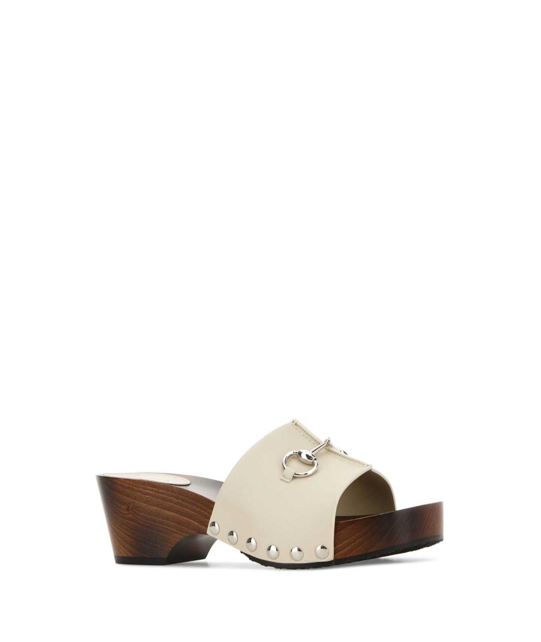 GUCCI Белые кожаные босоножки, фото 2