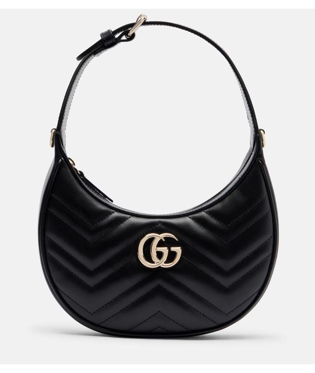 GUCCI Черная кожаная сумка через плечо, фото 5