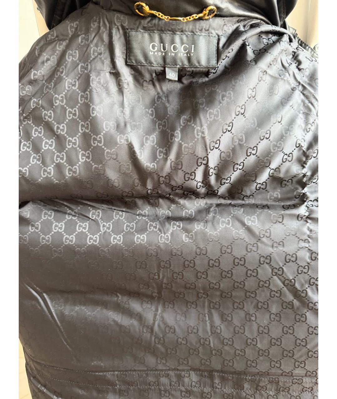 GUCCI Черный полиэстеровый пуховик, фото 3