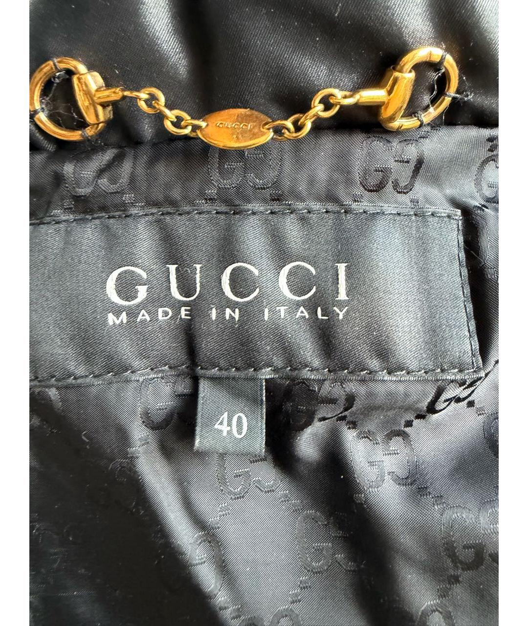 GUCCI Черный полиэстеровый пуховик, фото 5