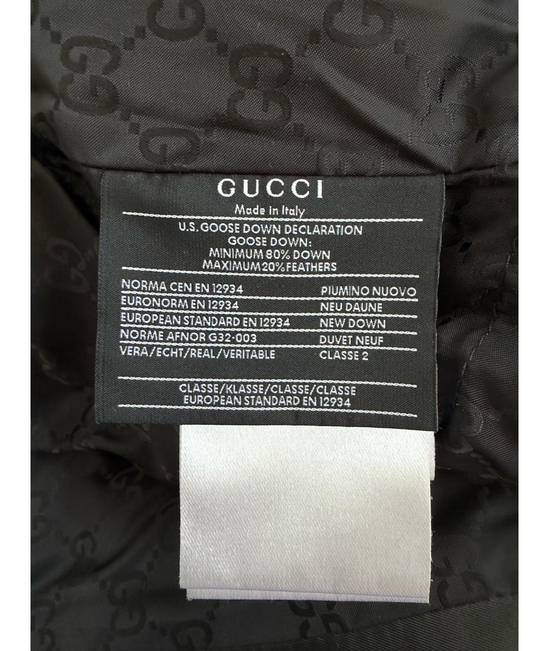 GUCCI Черный полиэстеровый пуховик, фото 6