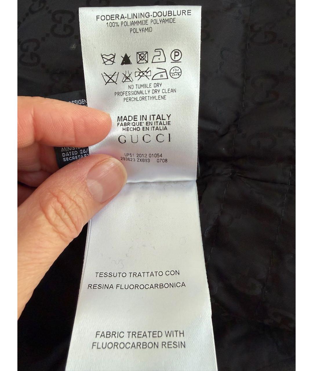 GUCCI Черный полиэстеровый пуховик, фото 7