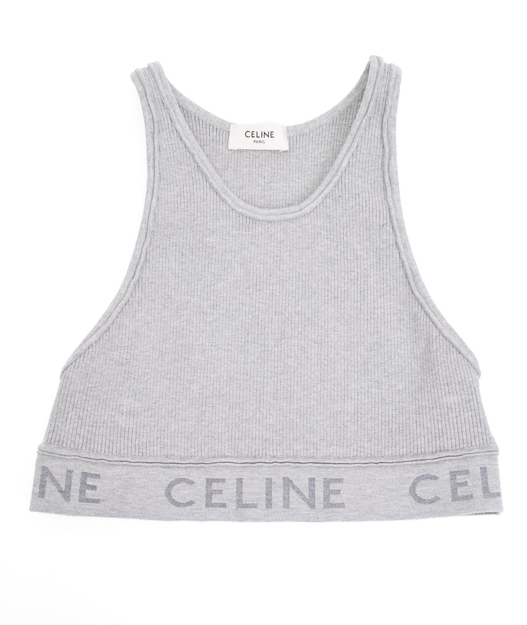 CELINE Серая хлопковая майка, фото 8