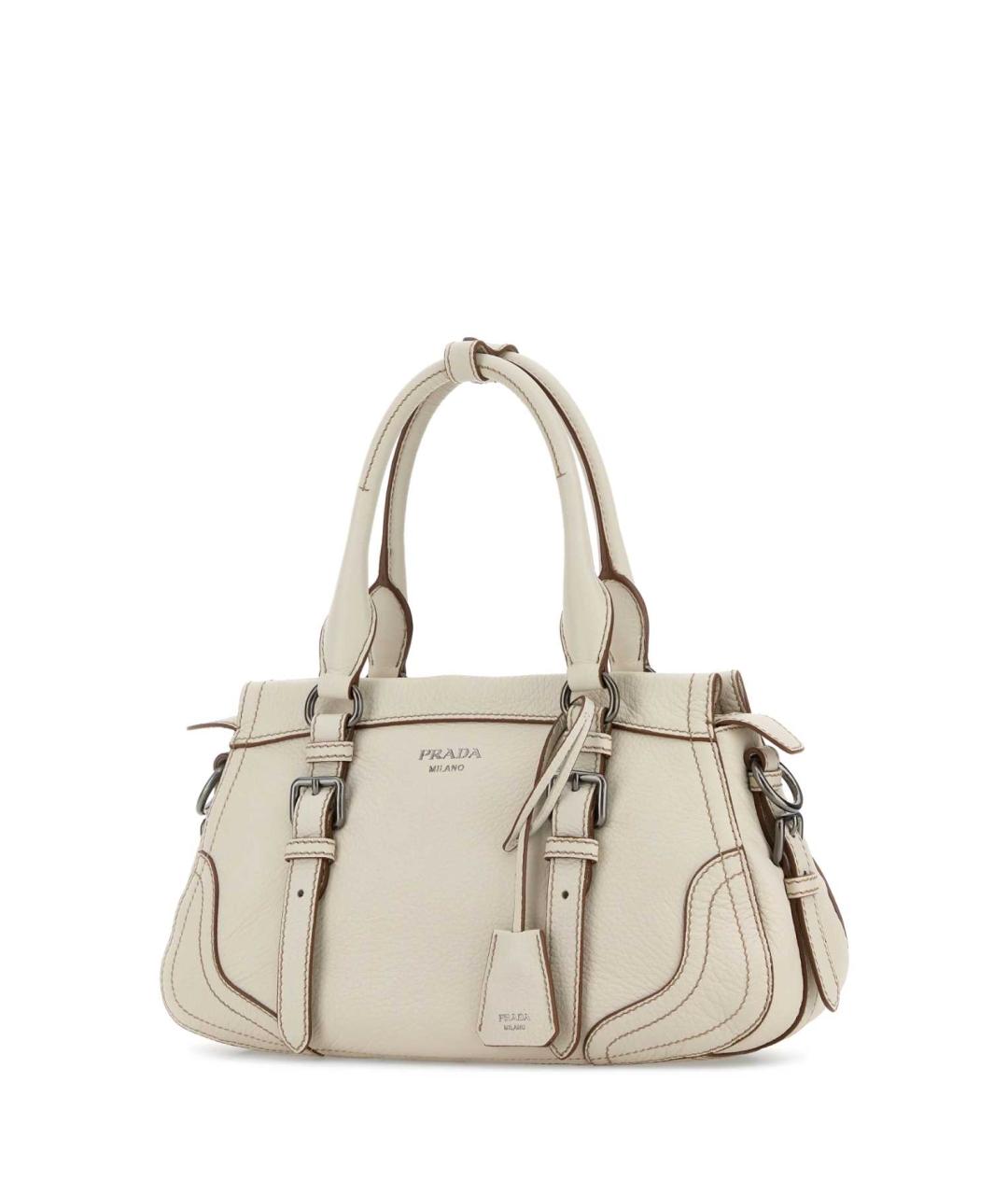 PRADA Белая кожаная сумка через плечо, фото 2