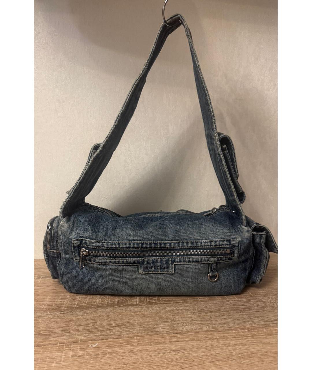 BALENCIAGA Синяя деним сумка через плечо, фото 3
