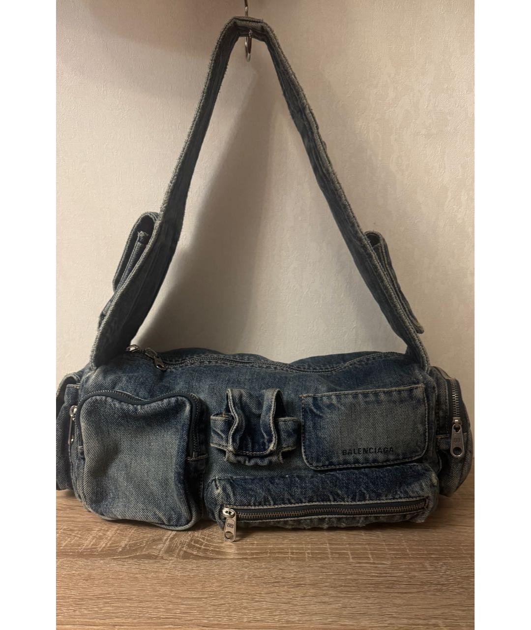 BALENCIAGA Синяя деним сумка через плечо, фото 2