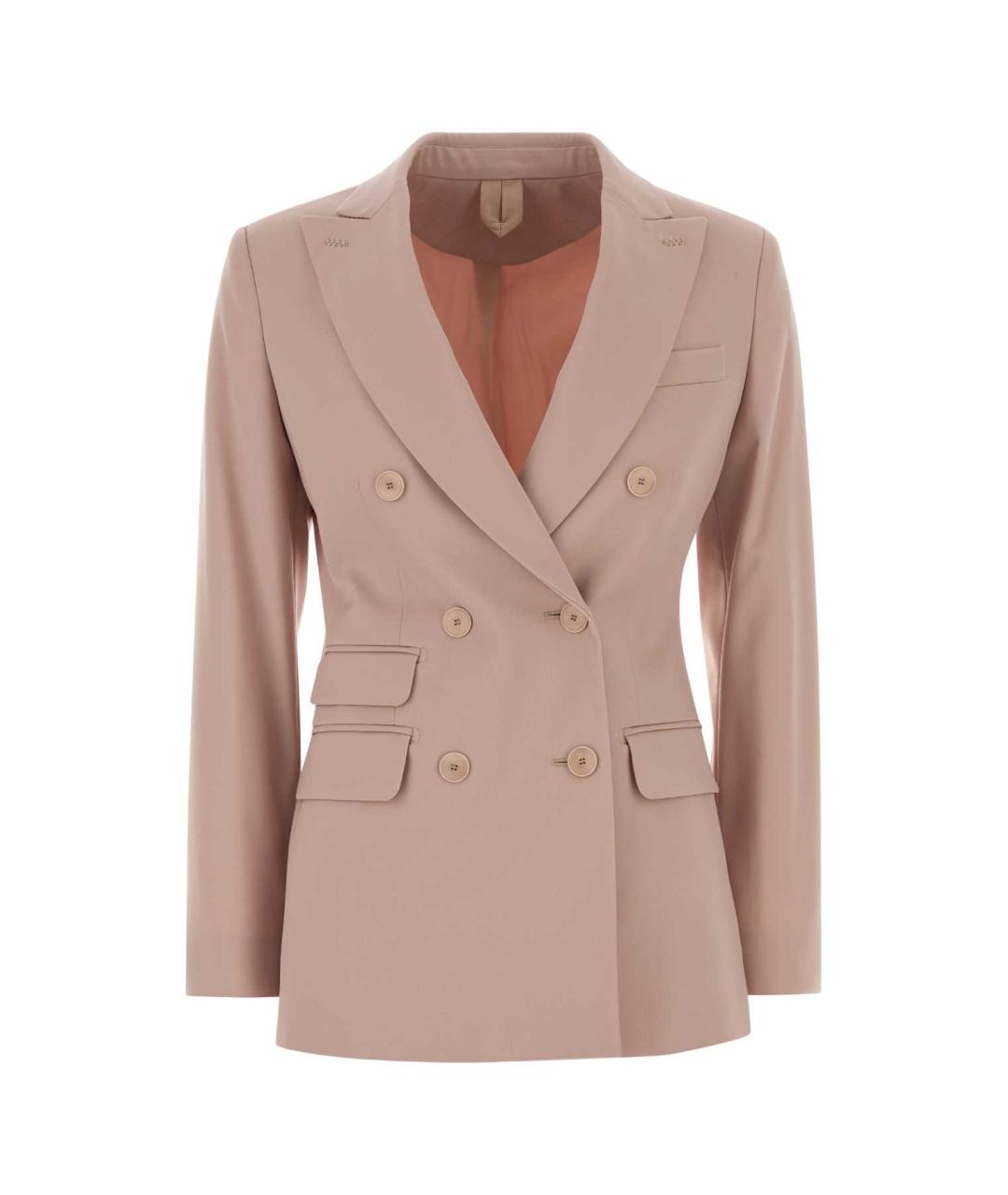 MAX MARA Розовый шерстяной жакет/пиджак, фото 1