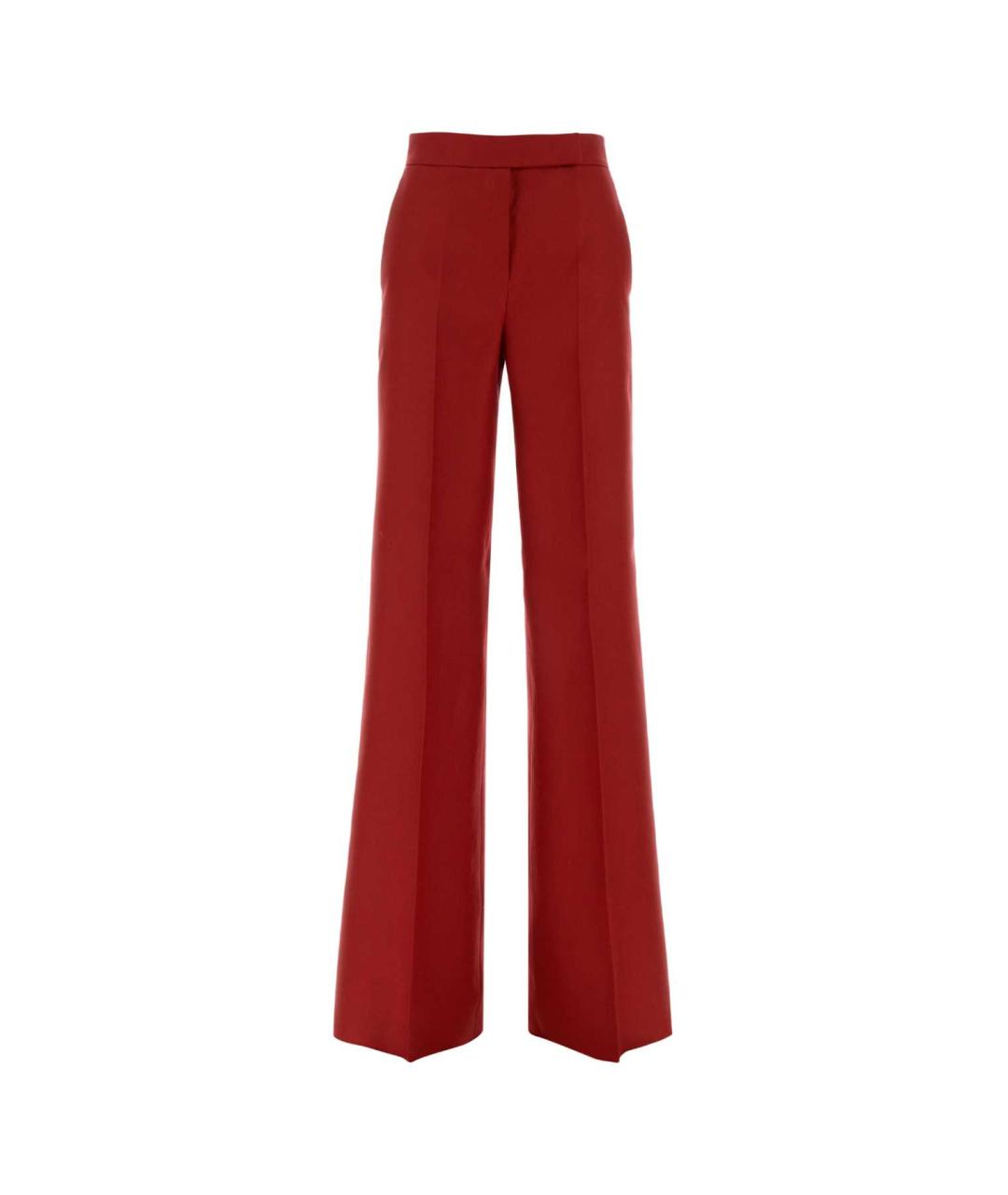 MAX MARA Красные льняные прямые брюки, фото 1