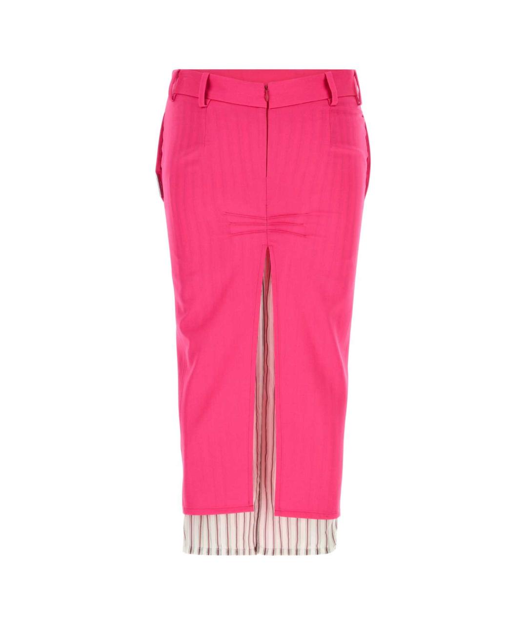 THE ATTICO Розовая вискозная юбка миди, фото 2