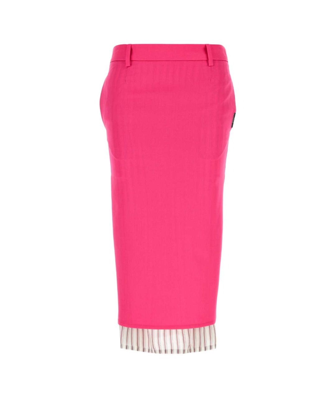 THE ATTICO Розовая вискозная юбка миди, фото 1