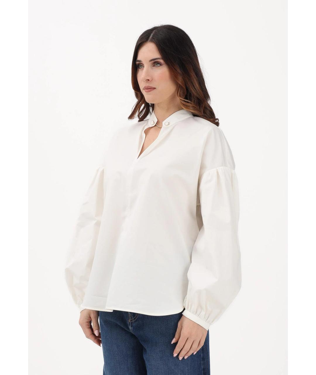 MAX MARA STUDIO Белая хлопковая блузы, фото 3