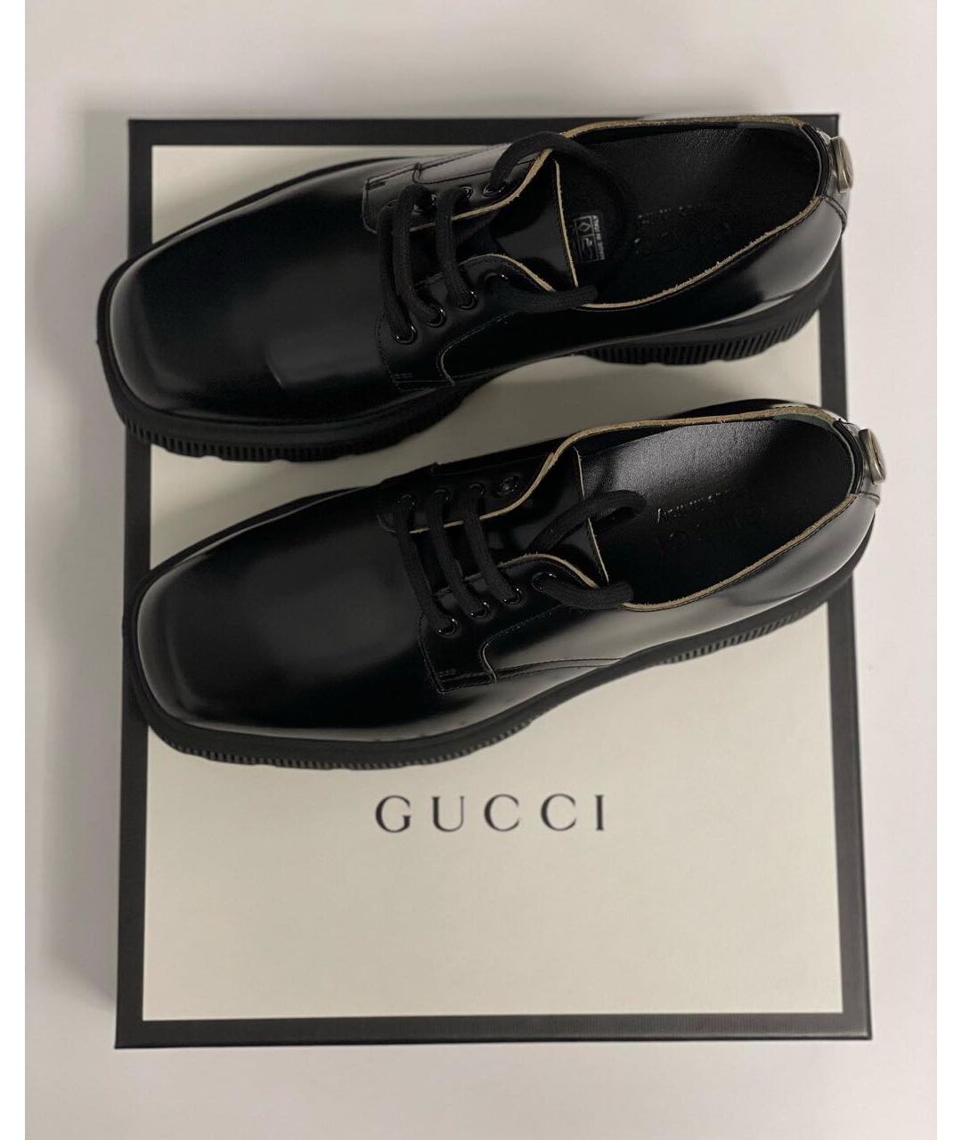 GUCCI Черные кожаные ботинки, фото 8