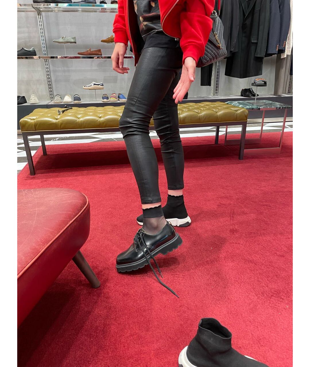 GUCCI Черные кожаные ботинки, фото 5