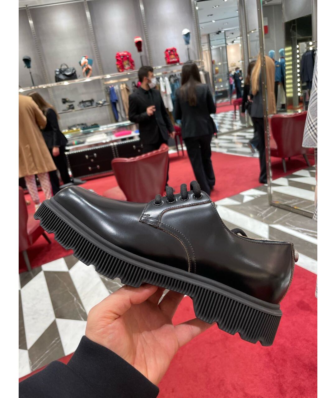 GUCCI Черные кожаные ботинки, фото 6