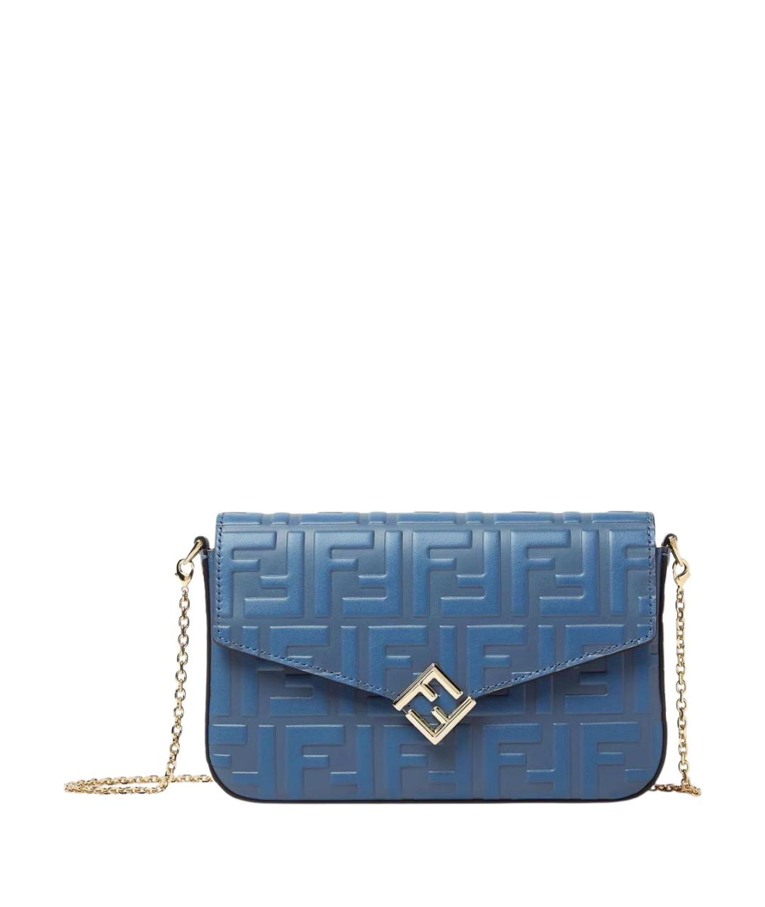 FENDI Синяя кожаная сумка через плечо, фото 1