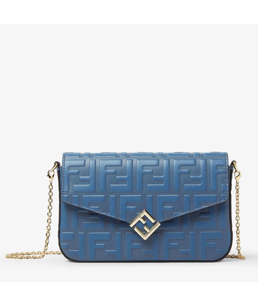 FENDI Синяя кожаная сумка через плечо, фото 5